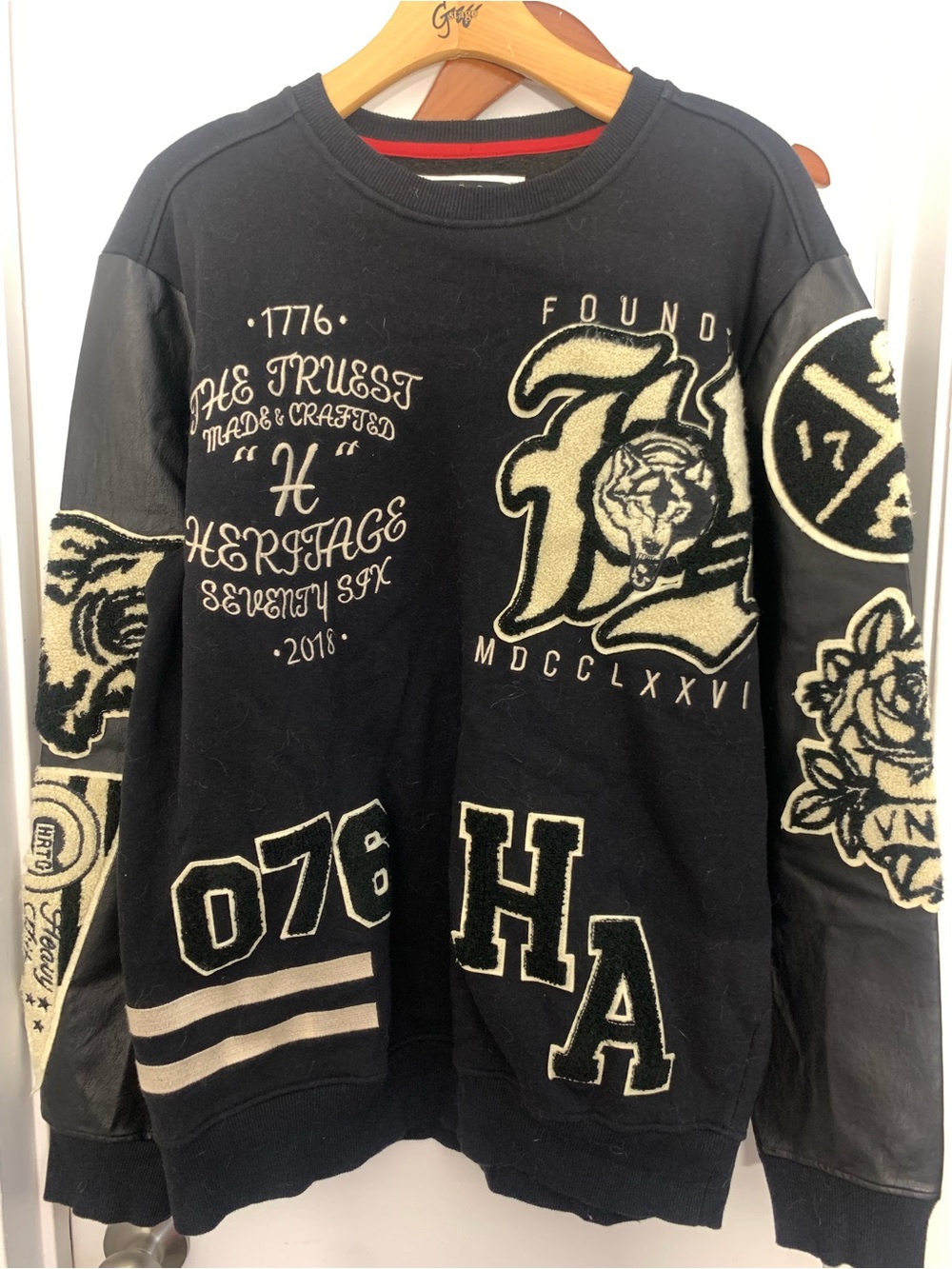 Heritage Black & Cream Varsity Crewneck Sweatshirt